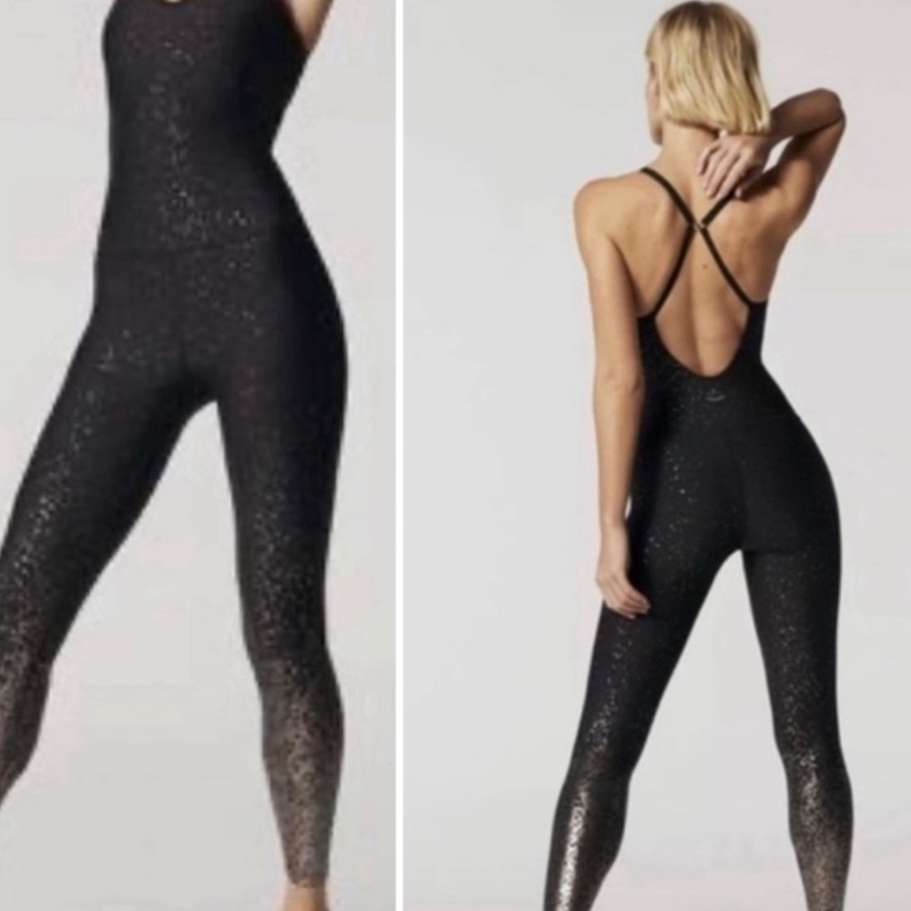 Beyond Yoga black spacedye onesie jumpsuit small